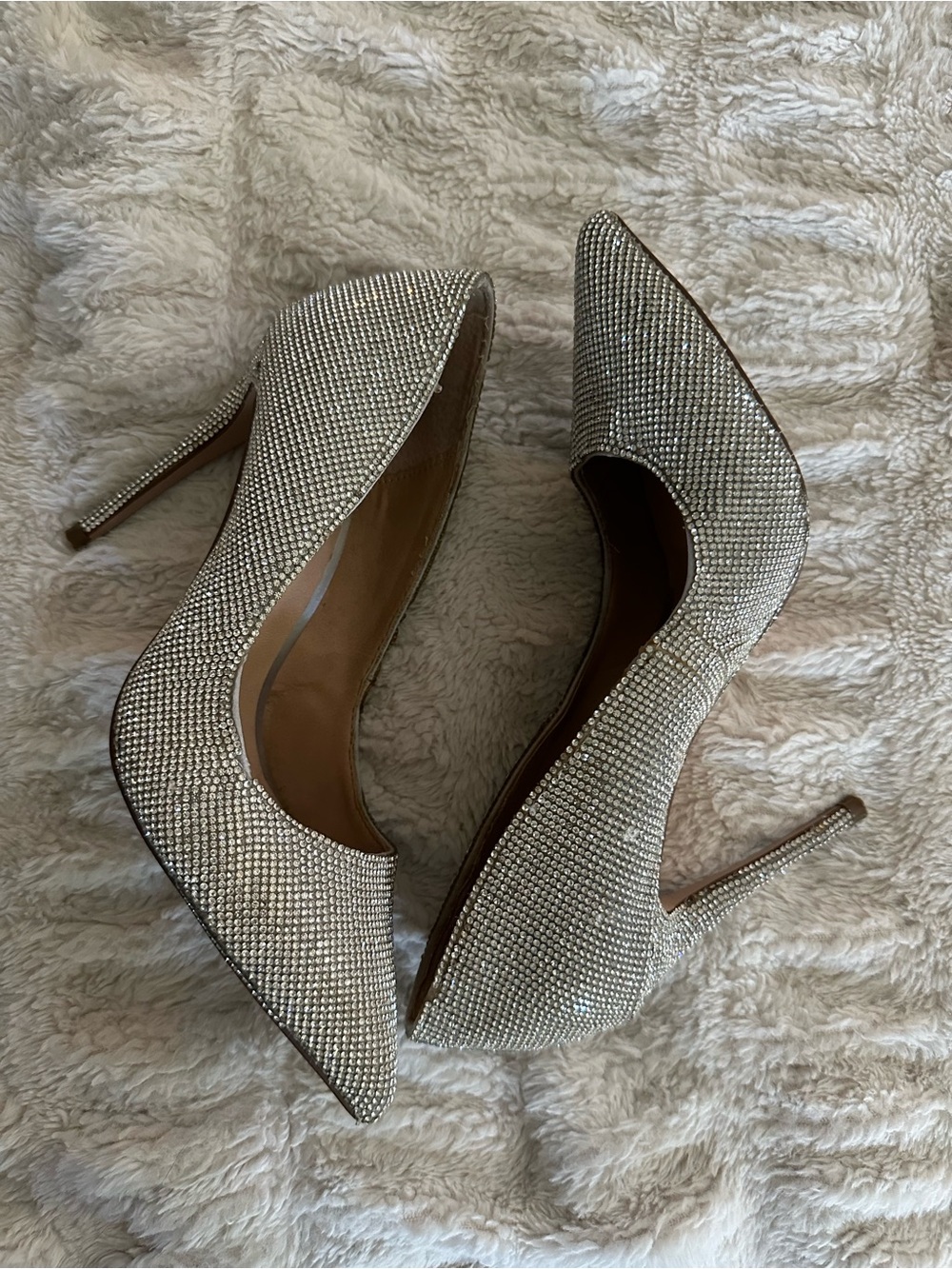 Rhinestone Embellished Pointed-Toe Stiletto Heels
